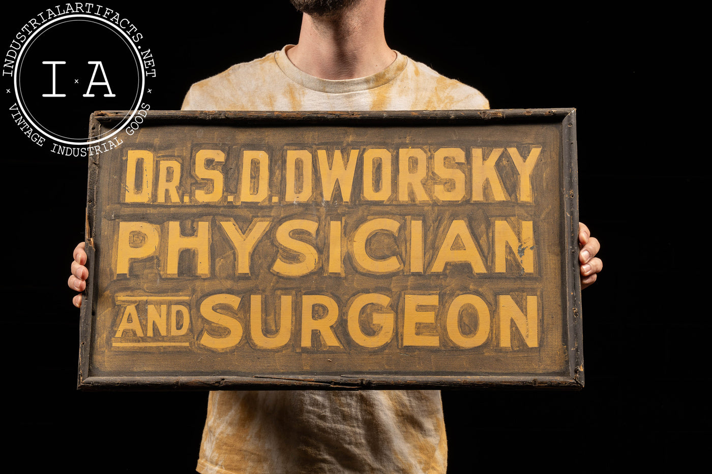 Early 20th Century Dr. S. D. Dworsky Medical Practice Storefront Sign