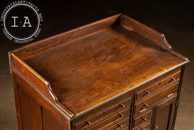 Early 20th Century Oak Rolling Dental Cabinet