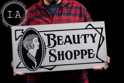 Antique Double-Sided Porcelain Beauty Shoppe Sign