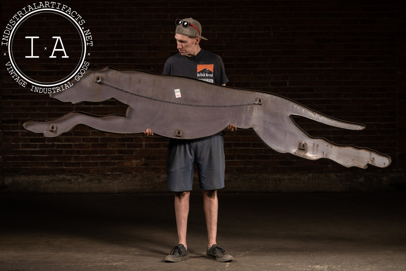 Large Porcelain Greyhound Bus Sign