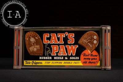 Vintage Cat's Paw Rubber Heels Illuminated ROG Advertising Sign