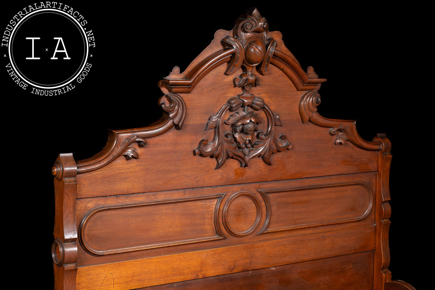 Late 19th Century Eastlake Victorian Walnut Bedframe