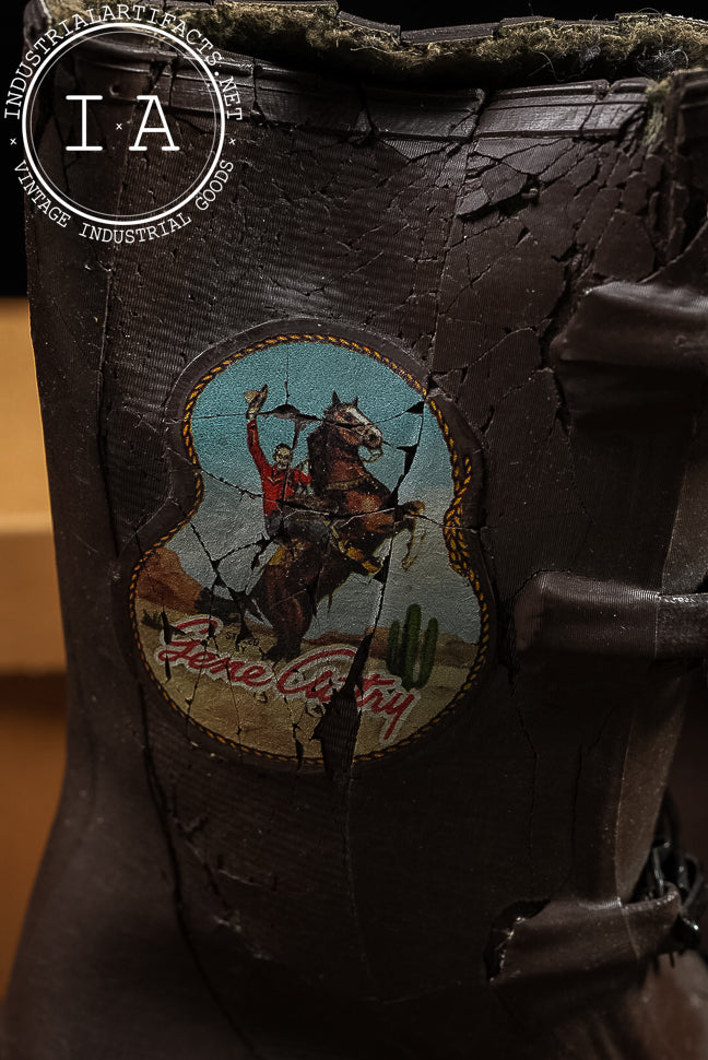 Vintage Gene Autry Rubber Boots with Box