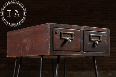 Mid-Century Two-Drawer Card Catalog Side Table by Globe-Wernicke