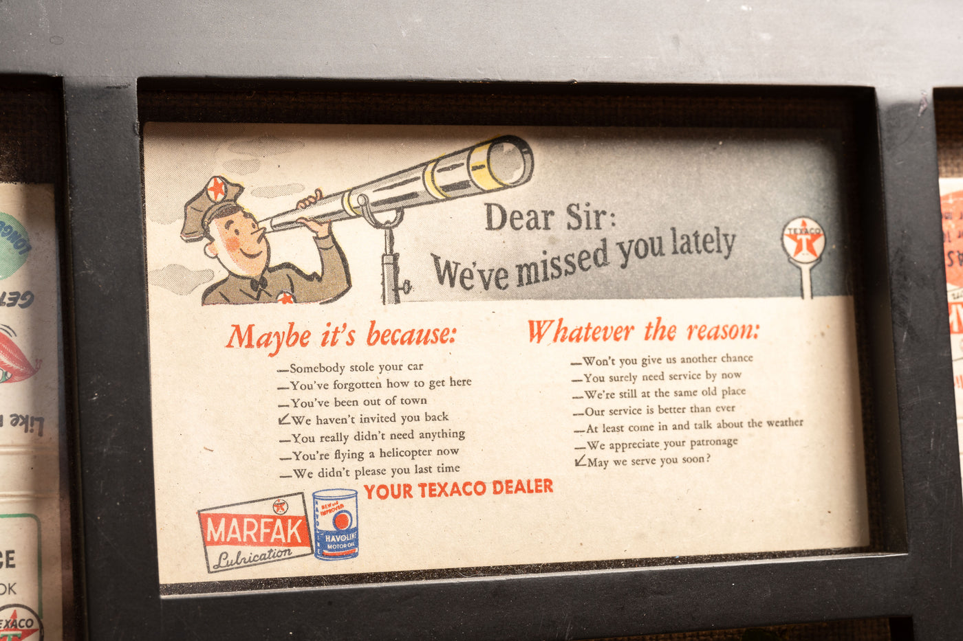 c. 1940 Texaco-Marfak Advertisement Set