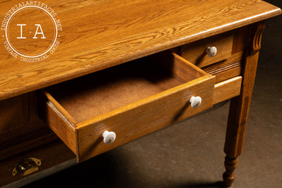 Early 20th Century Oak Baker's Table