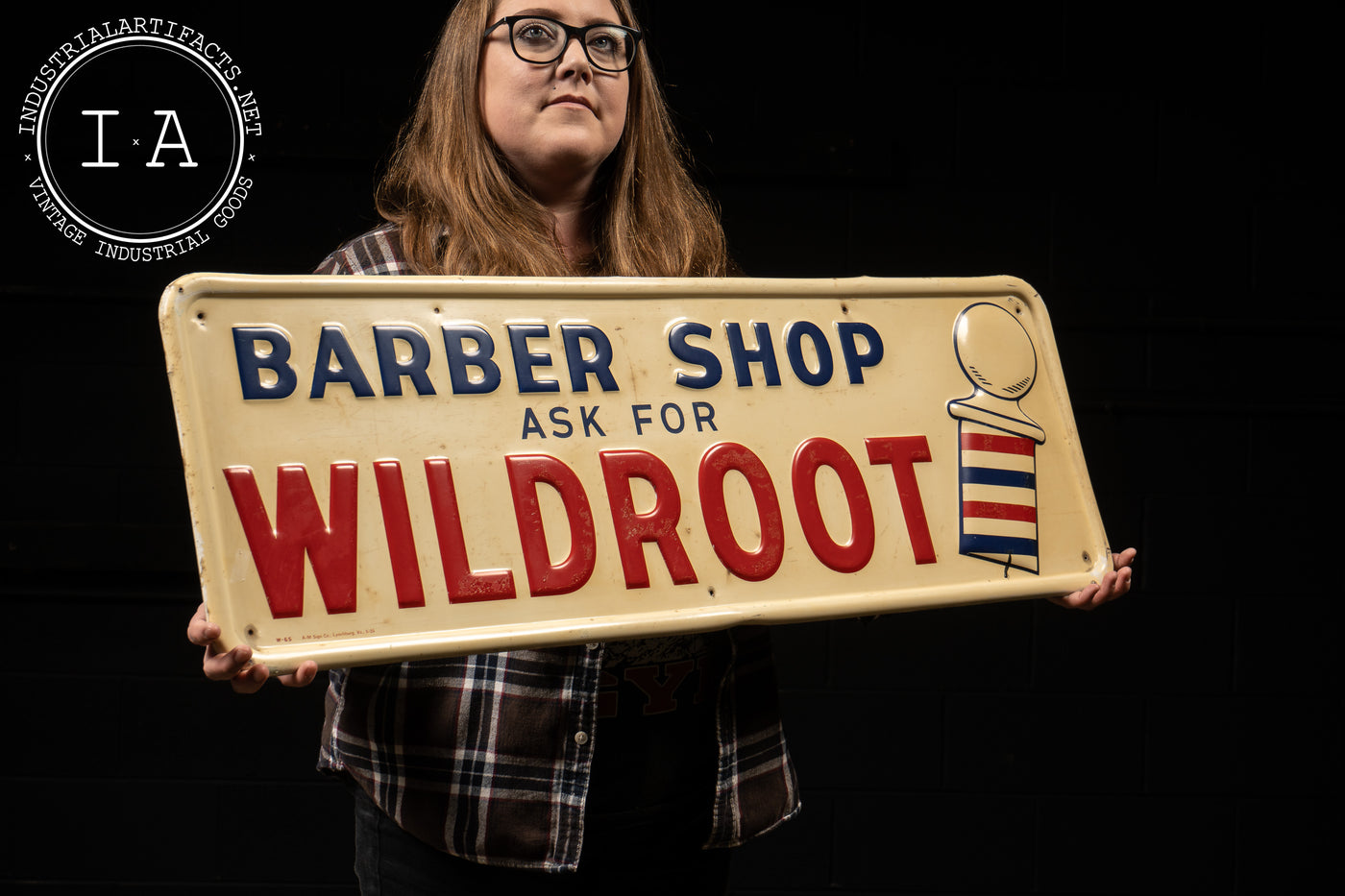 1950's Wildroot Barber Shop Embossed Tin Sign