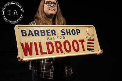 1950's Wildroot Barber Shop Embossed Tin Sign