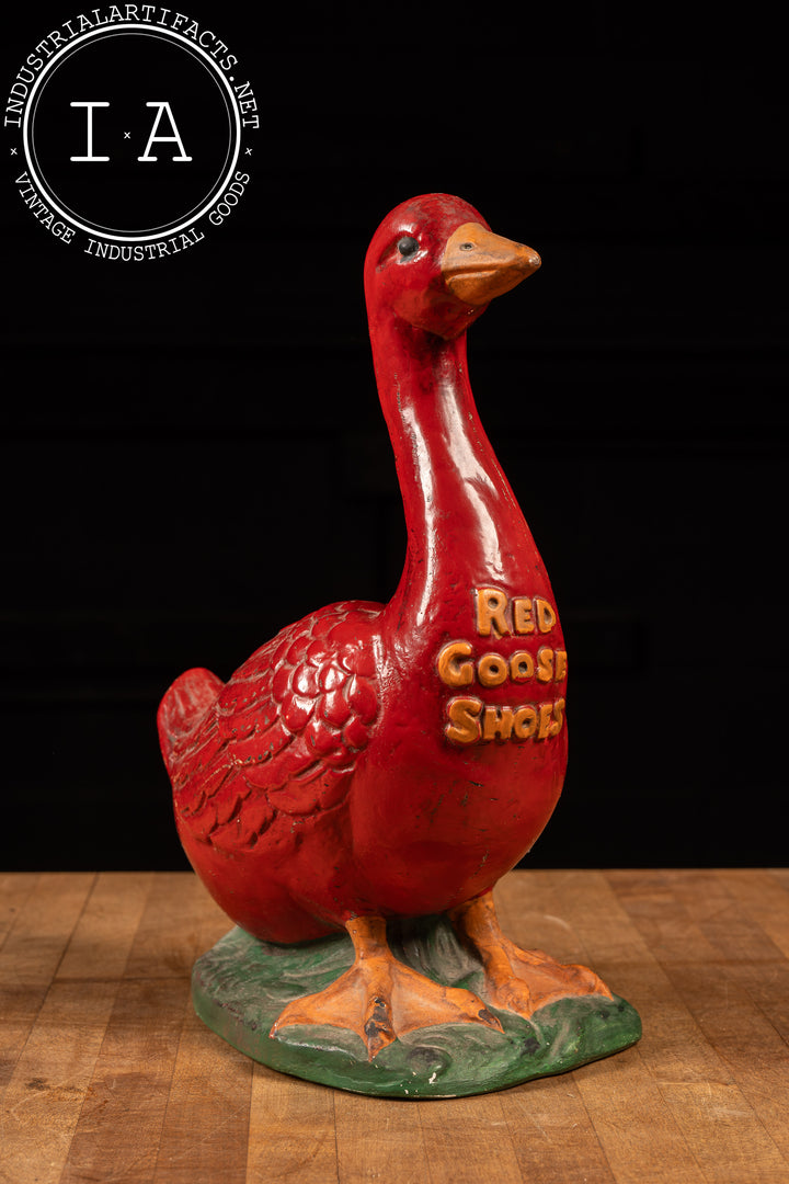 VINTAGE RED GOOSE PORCELAIN SIGN SHOES FOOTWEAR RETAIL