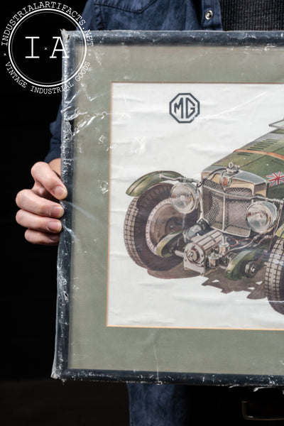 Vintage Framed M.G. Concept Car Art Illustration