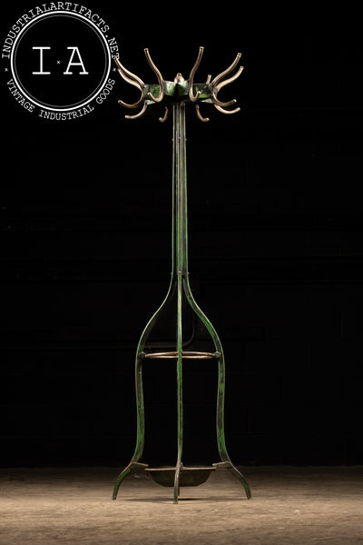 Antique Chippy Kochs Barber Shop Coat Rack in Green