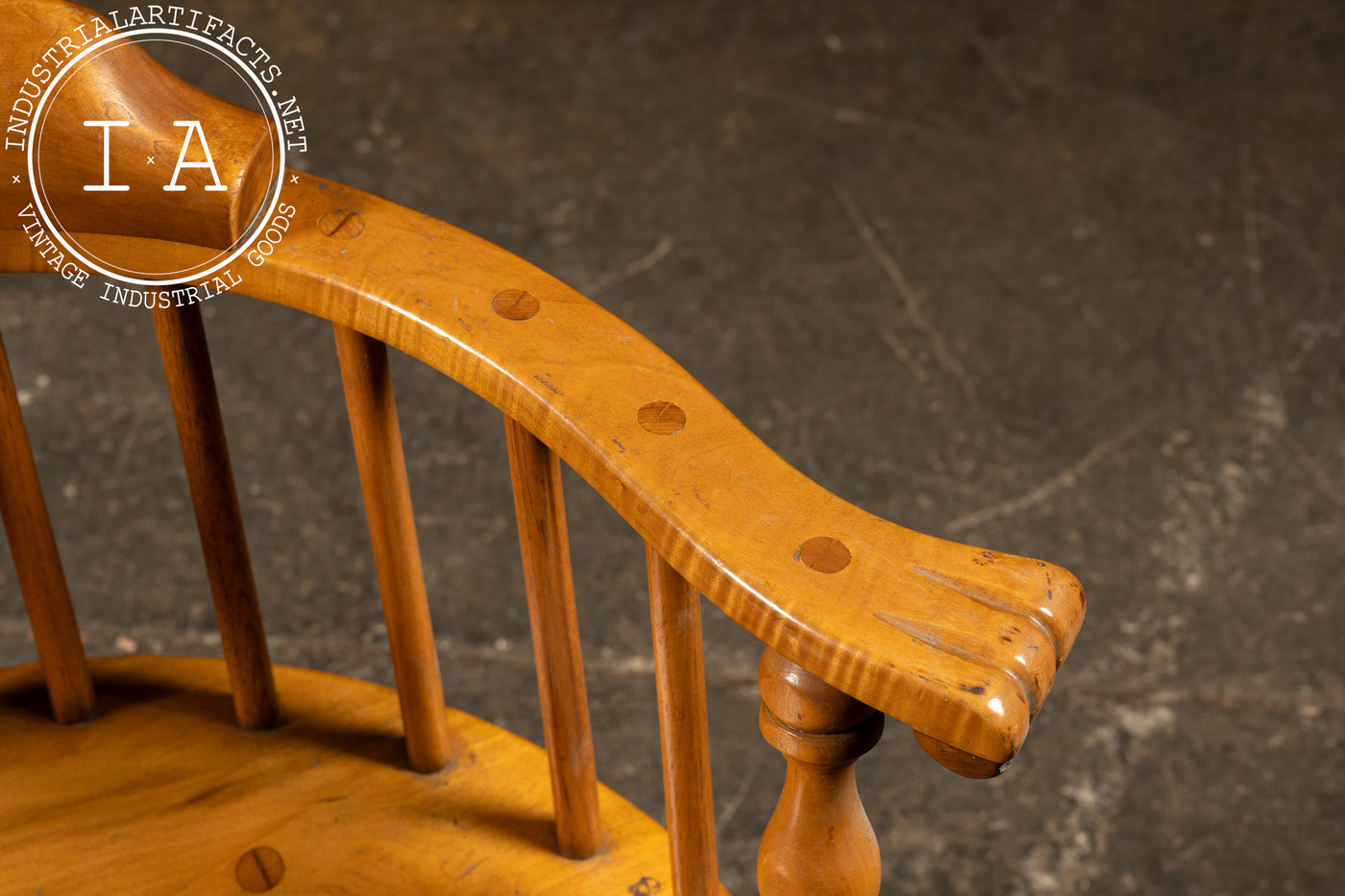 Vintage Maple Barrel Back Armchair