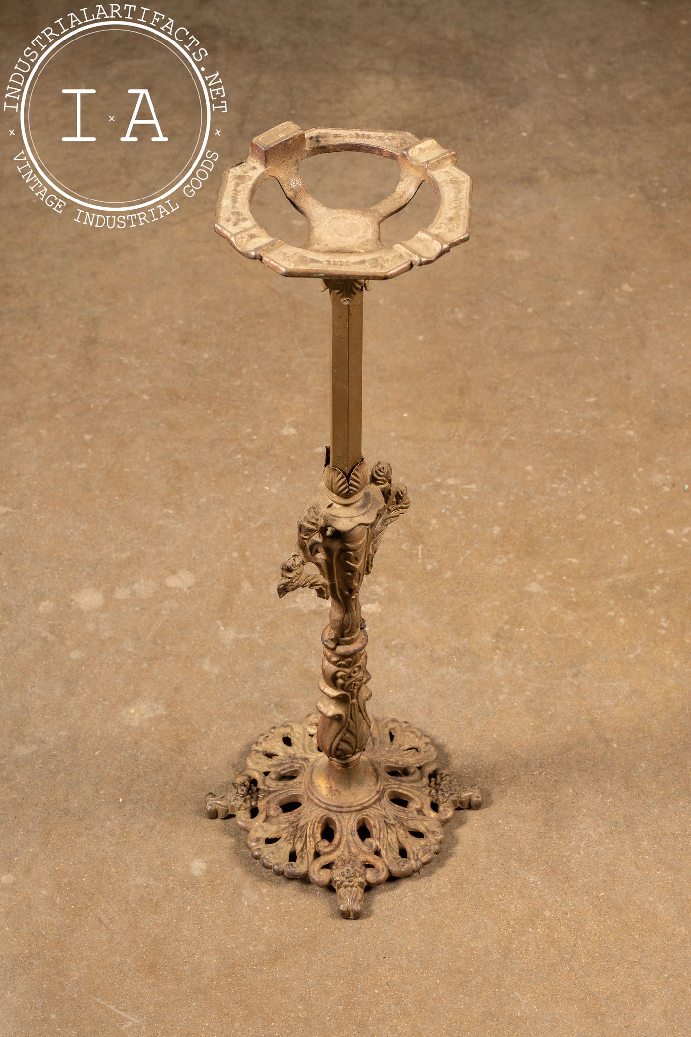 Early 20th Century Cast Brass Ashtray Stand