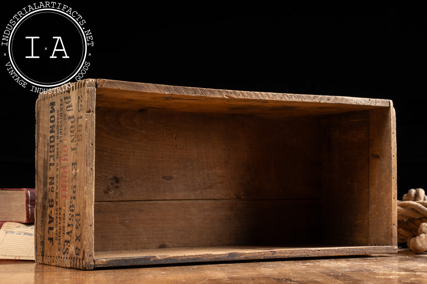 Vintage DuPont Monobel High Explosives Wooden Crate
