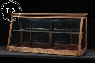 Antique Two-Tier Oak and Glass Display Case