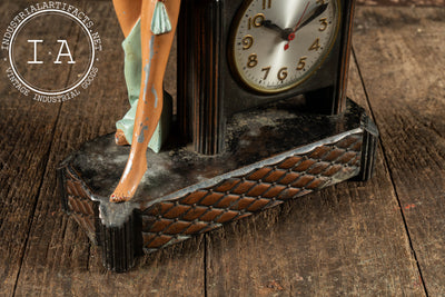 Art Deco Figural Electric Mantel Clock by Sessions
