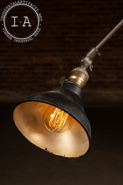 Antique Industrial Articulated Floor Lamp by Dazor