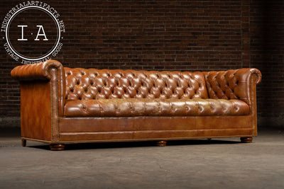 Tufted Leather Chesterfield Sofa in Brown