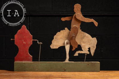 Primitive Folk Art Rodeo Whirligig