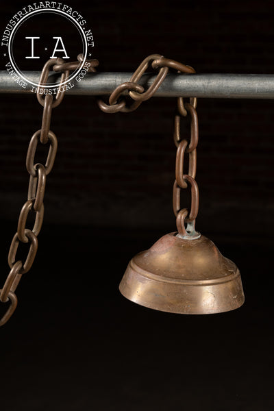Large Early 20th Century Gothic Revival Hanging Brass Fixture