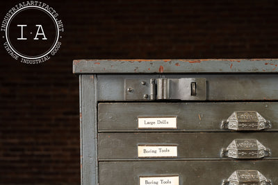 Early 20th Century Oak Typesetter's Cabinet in Gray