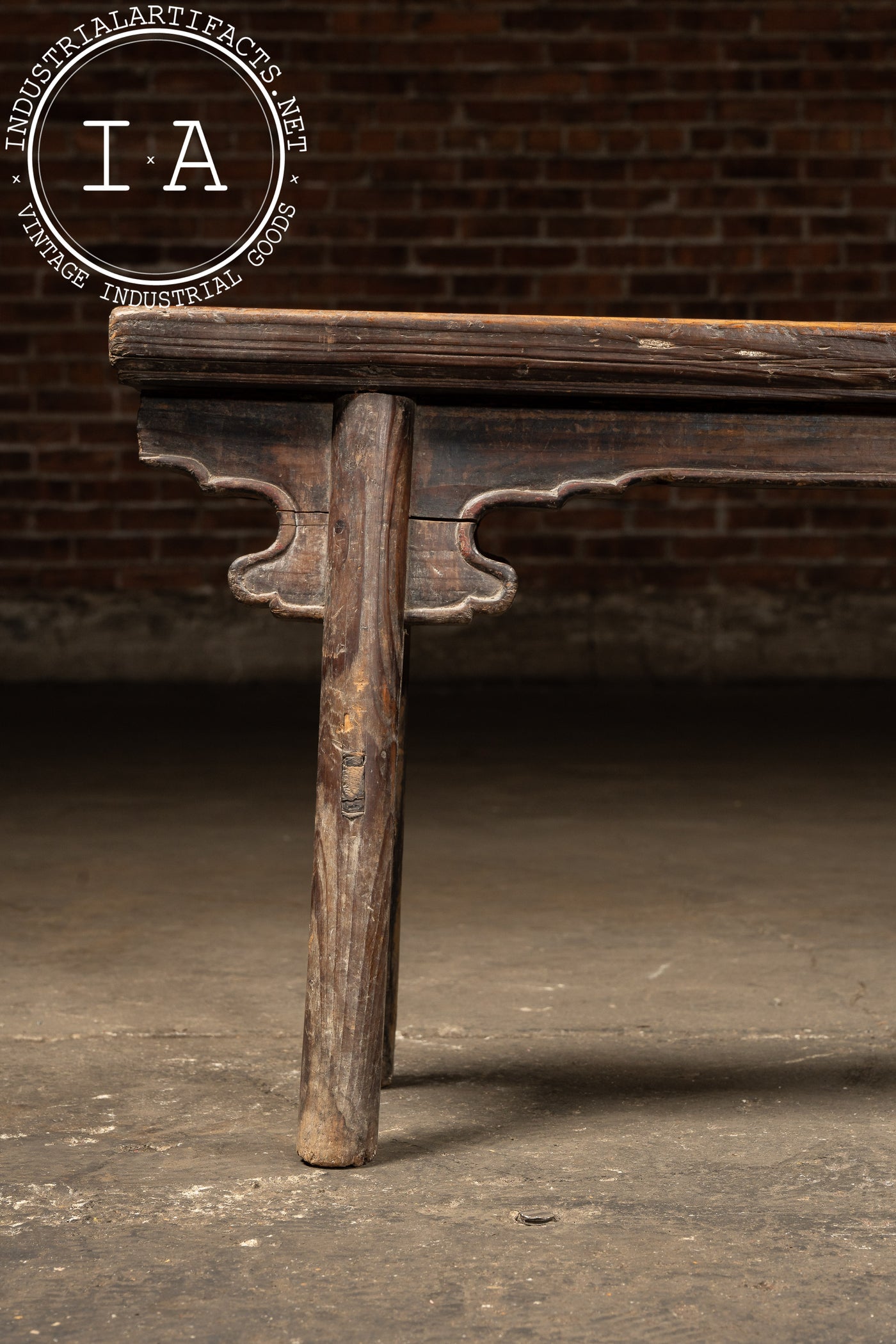 Late 19th Century Rustic East Asian Wooden Prayer Bench
