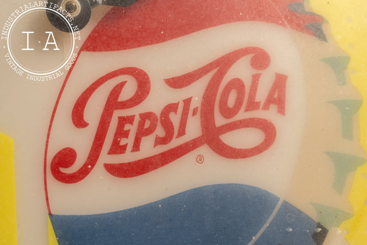 Vintage Lighted Plastic Pepsi Advertising Clock – Industrial Artifacts