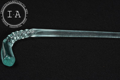 Late 19th Century Victorian Whimsy Art Glass Twisted Shepherd's Crook Cane