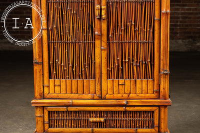Early 20th Century Bamboo and Cane Armoire