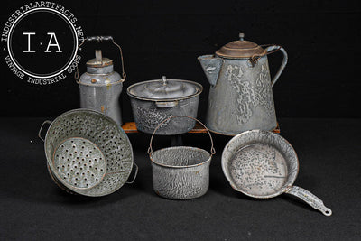 Vintage Six-Piece Graniteware Kitchen Set