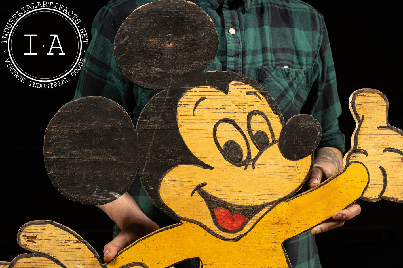 Vintage Wooden Mickey Mouse and Donald Duck Accents