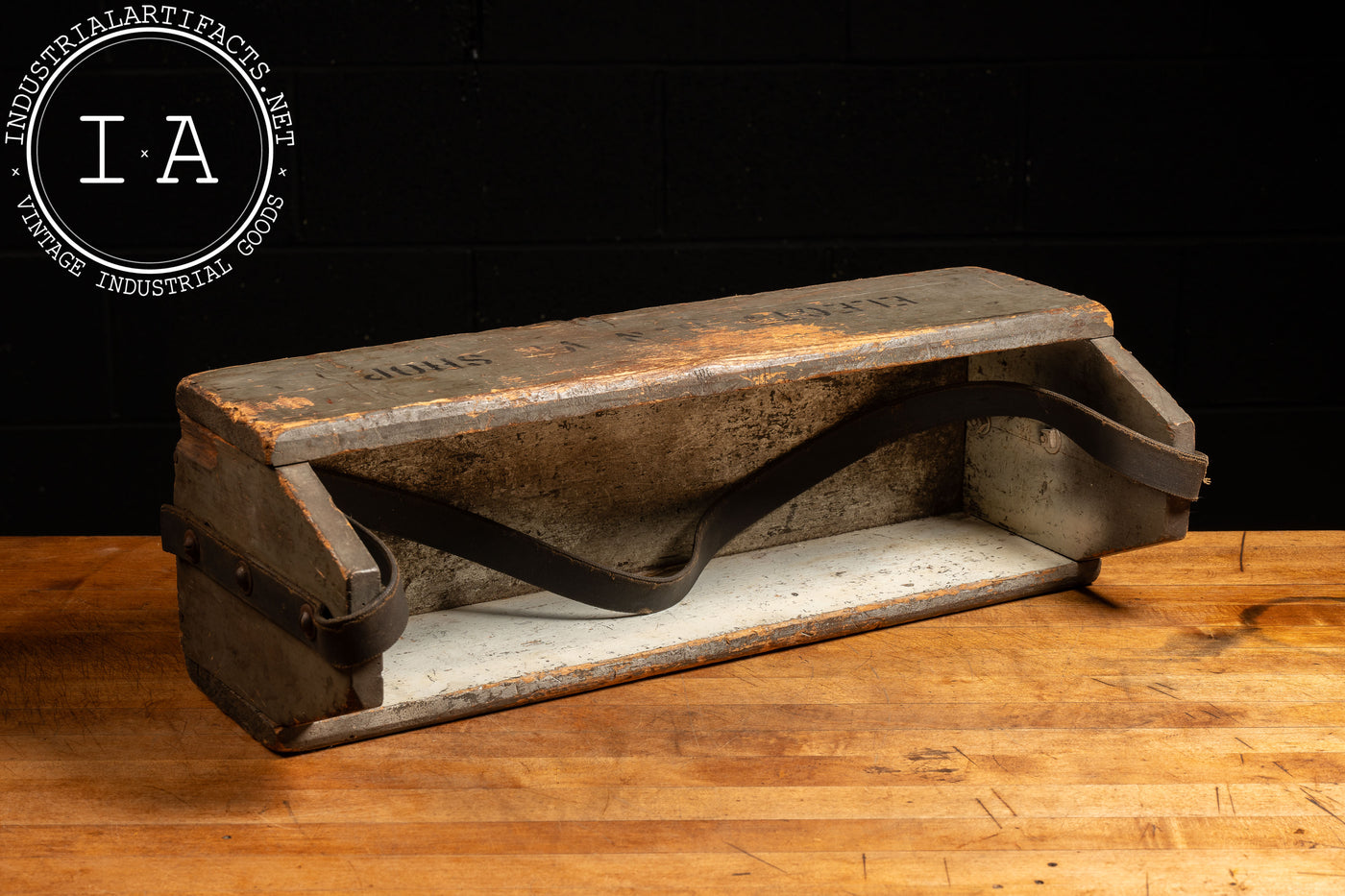 Vintage Electrician Tool Box with Leather Strap