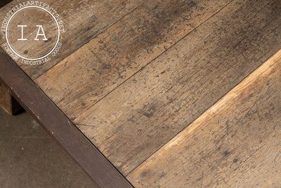 Antique Industrial Wood and Cast Iron Pallet Coffee Table