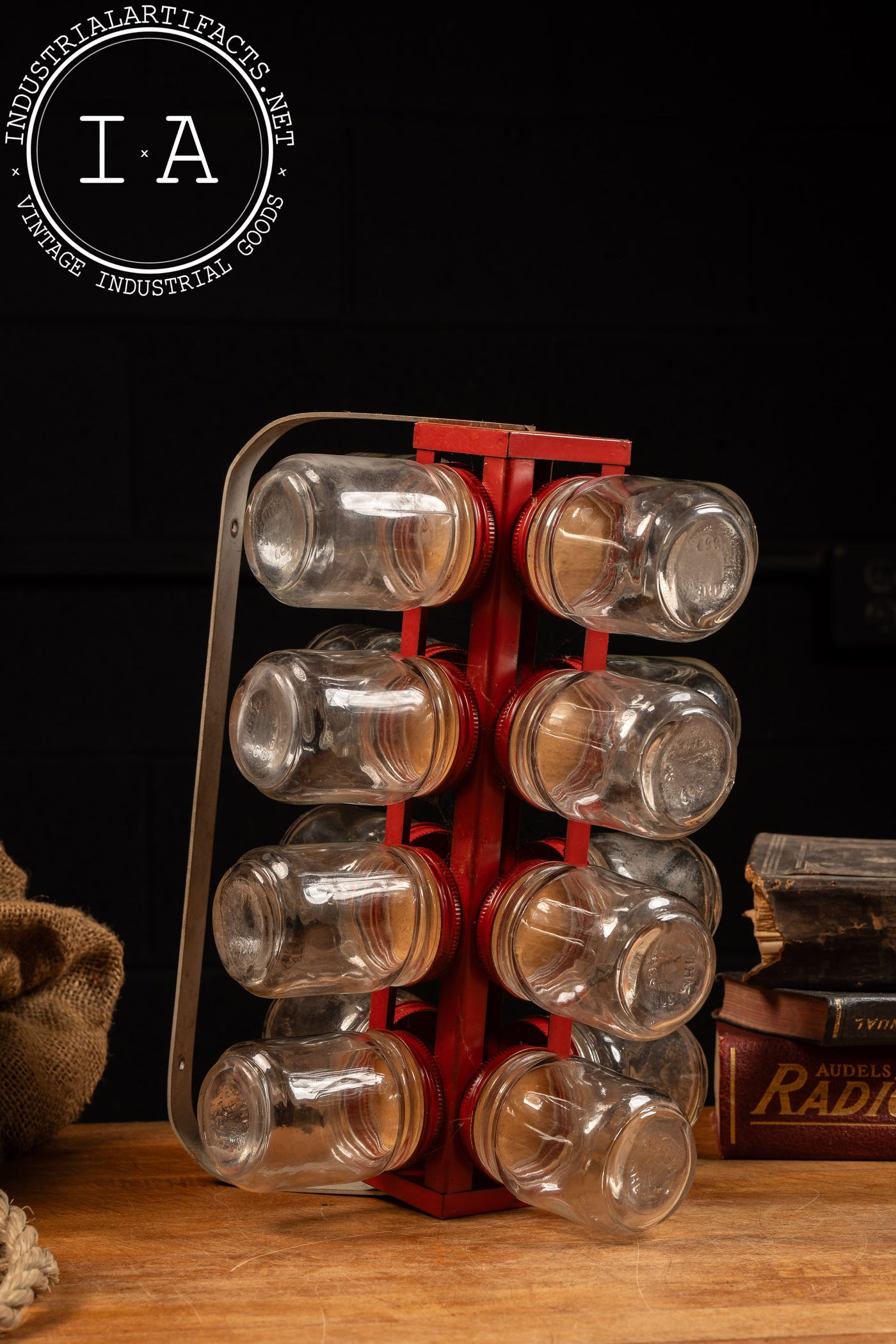 Vintage Rotating 12-Jar Rack