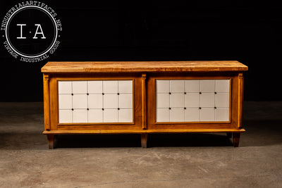 Early 20th Century Bromann Bros. Butcher Shop Counter with Milk Glass Tiles
