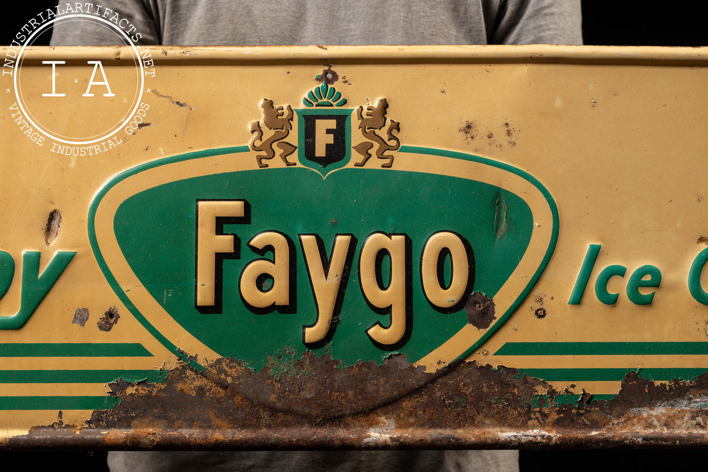 Vintage Faygo Embossed Tin Advertising Sign