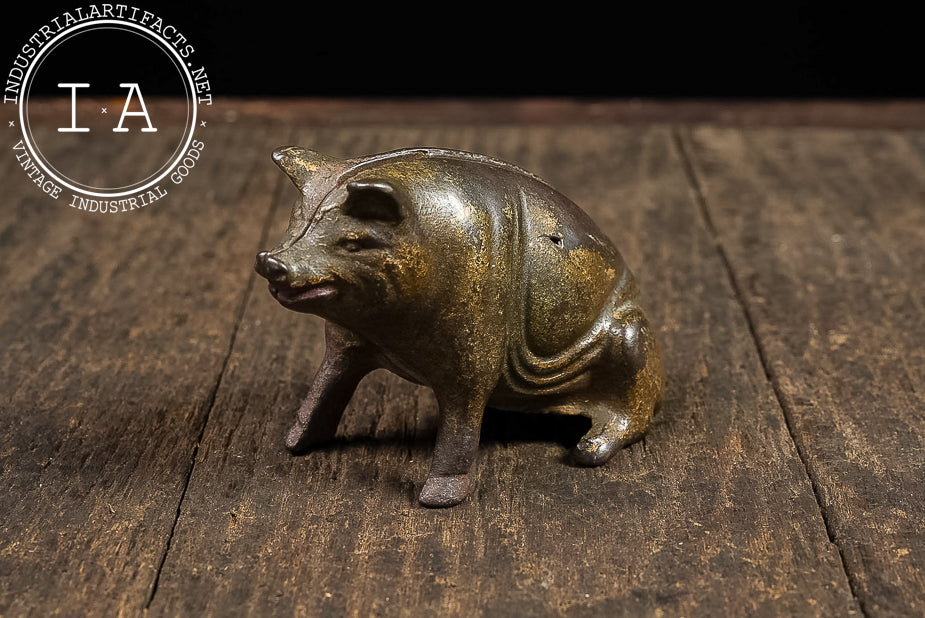 Antique Cast Metal Pig Bank by A. C. Williams