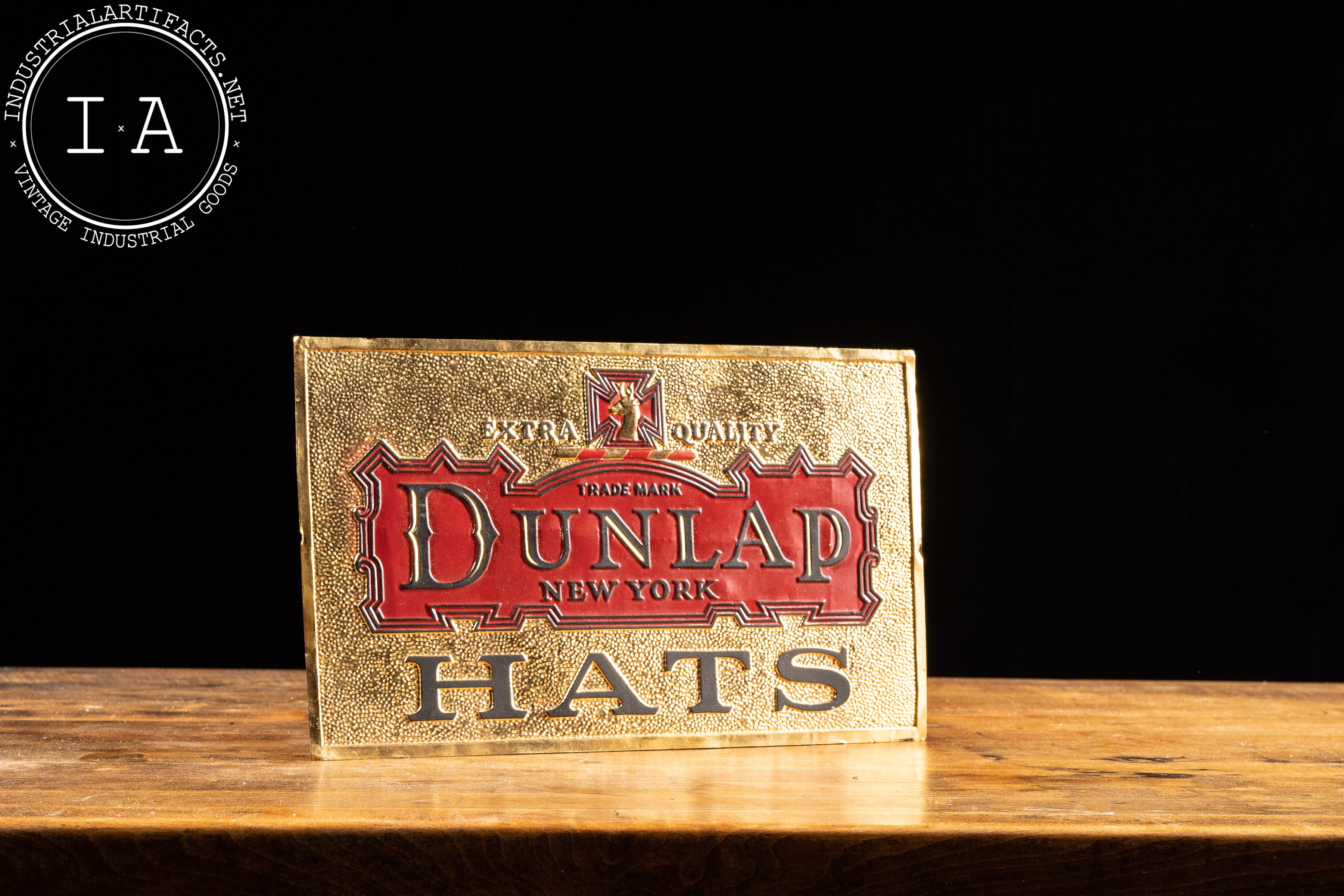 NOS Antique Dunlap Hats Advertising Sign – Industrial Artifacts