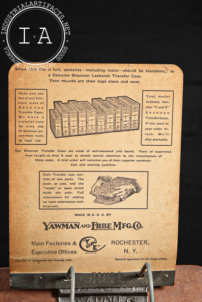 Antique Shannon Arch Filing Clipboard by Yawman & Erbe