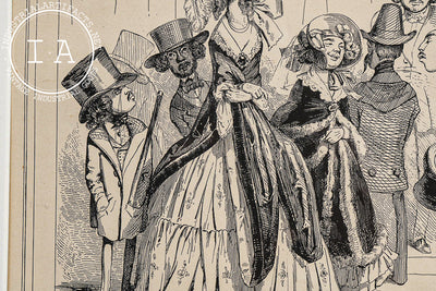 Framed 19th Century Satirical Lithograph by J. Traviès