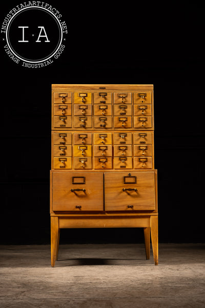 Mid-Century 32-Drawer Library Card Catalog