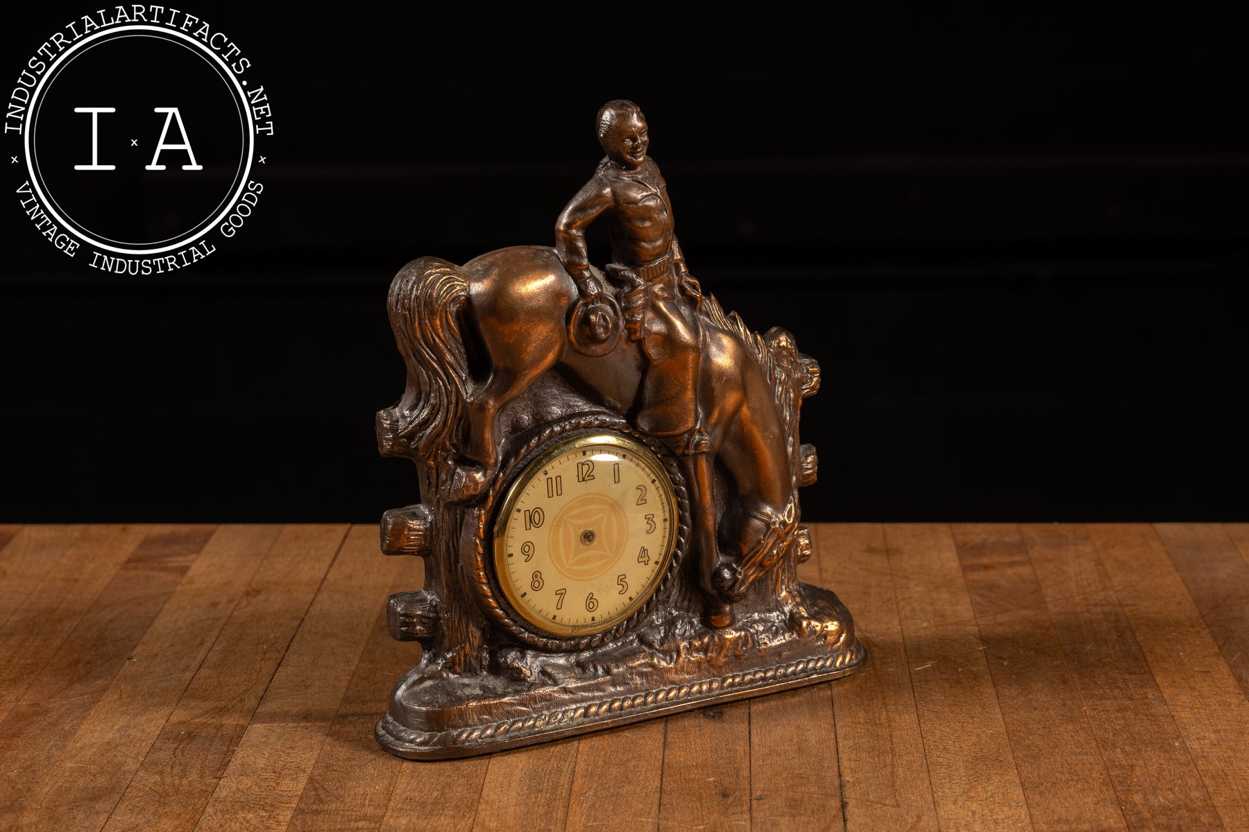 Vintage Rodeo Desk Clock – Industrial Artifacts