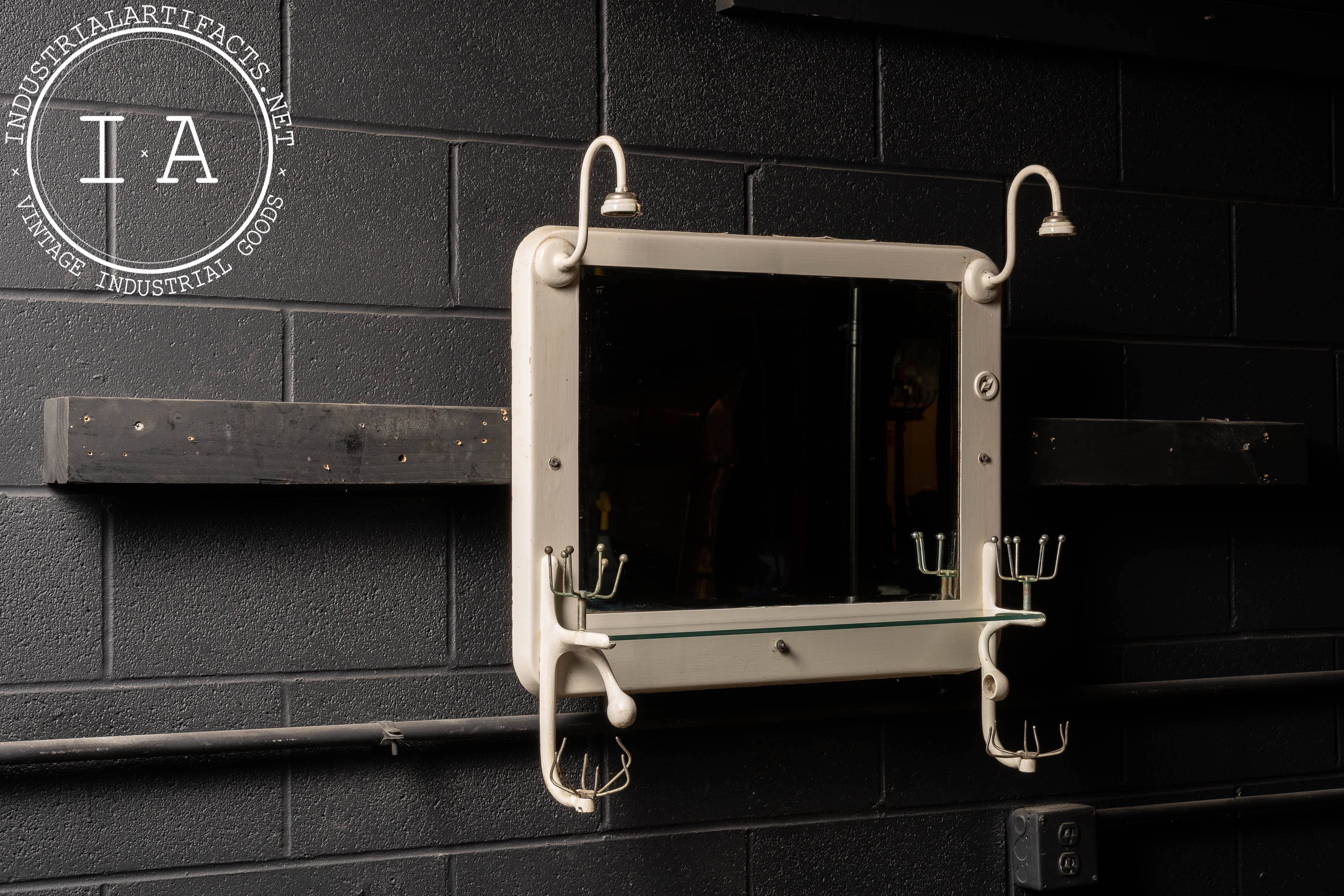 Vintage Lighted Vanity Mirror Industrial Artifacts