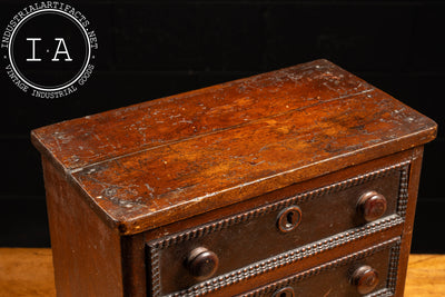 Antique English Tabletop Chest of Drawers