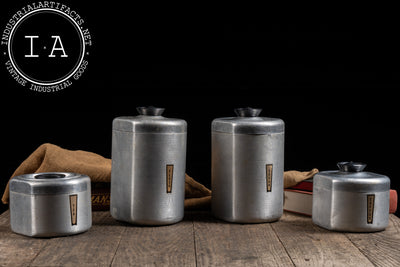 Set Of Four Midcentury Aluminum KROMEX Pantry Containers