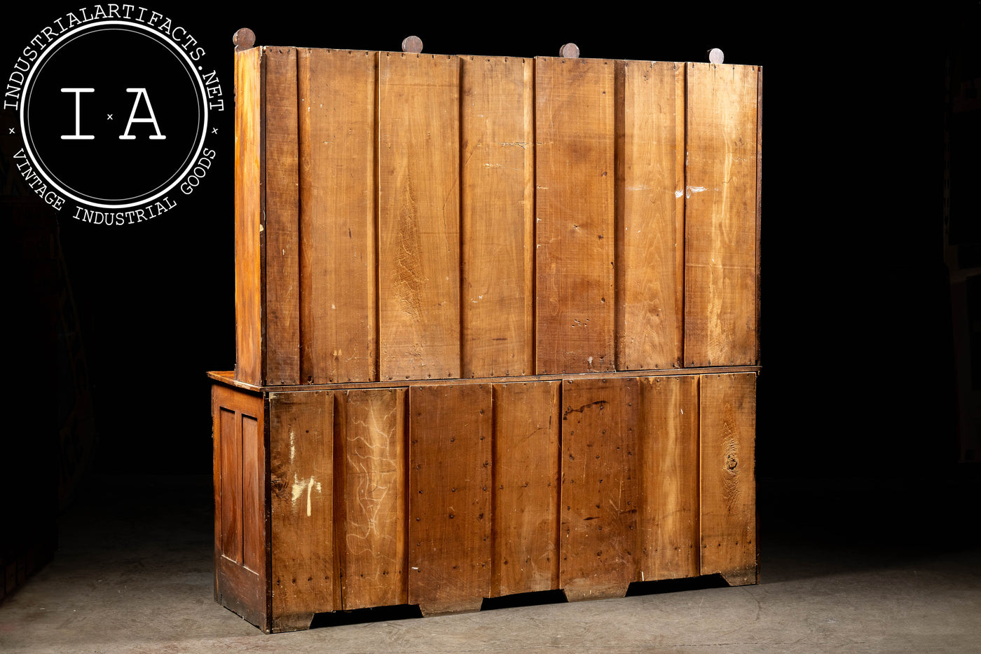 Early Walnut Stepback Apothecary Cabinet