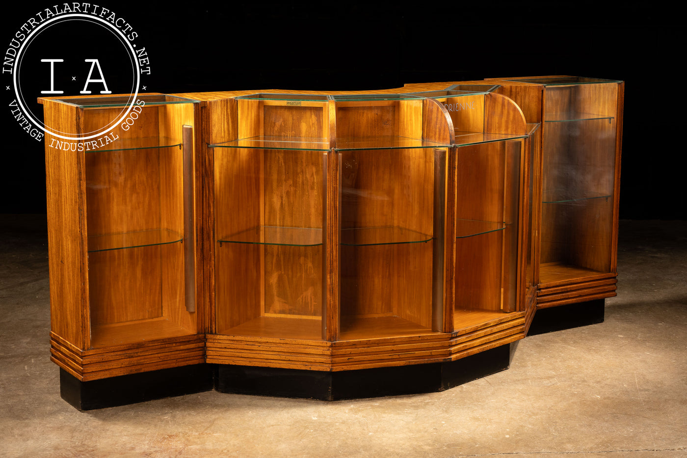 Art Deco Lighted Oak Display Counter