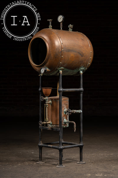 Antique Industrial Copper Pressure Vessel Apparatus