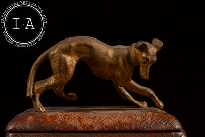 Early 20th Century Leather Wrapped Italian Greyhound Vessel