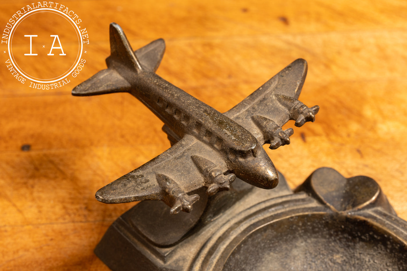 WW2 Era Cast Metal Ashtray With Poker Motif